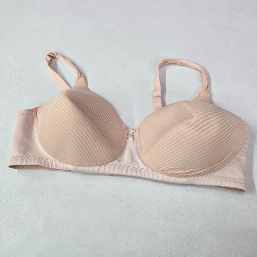 Vanity Fair Women Bra 40D Beige Striped Full Coverage Comfort Wireless